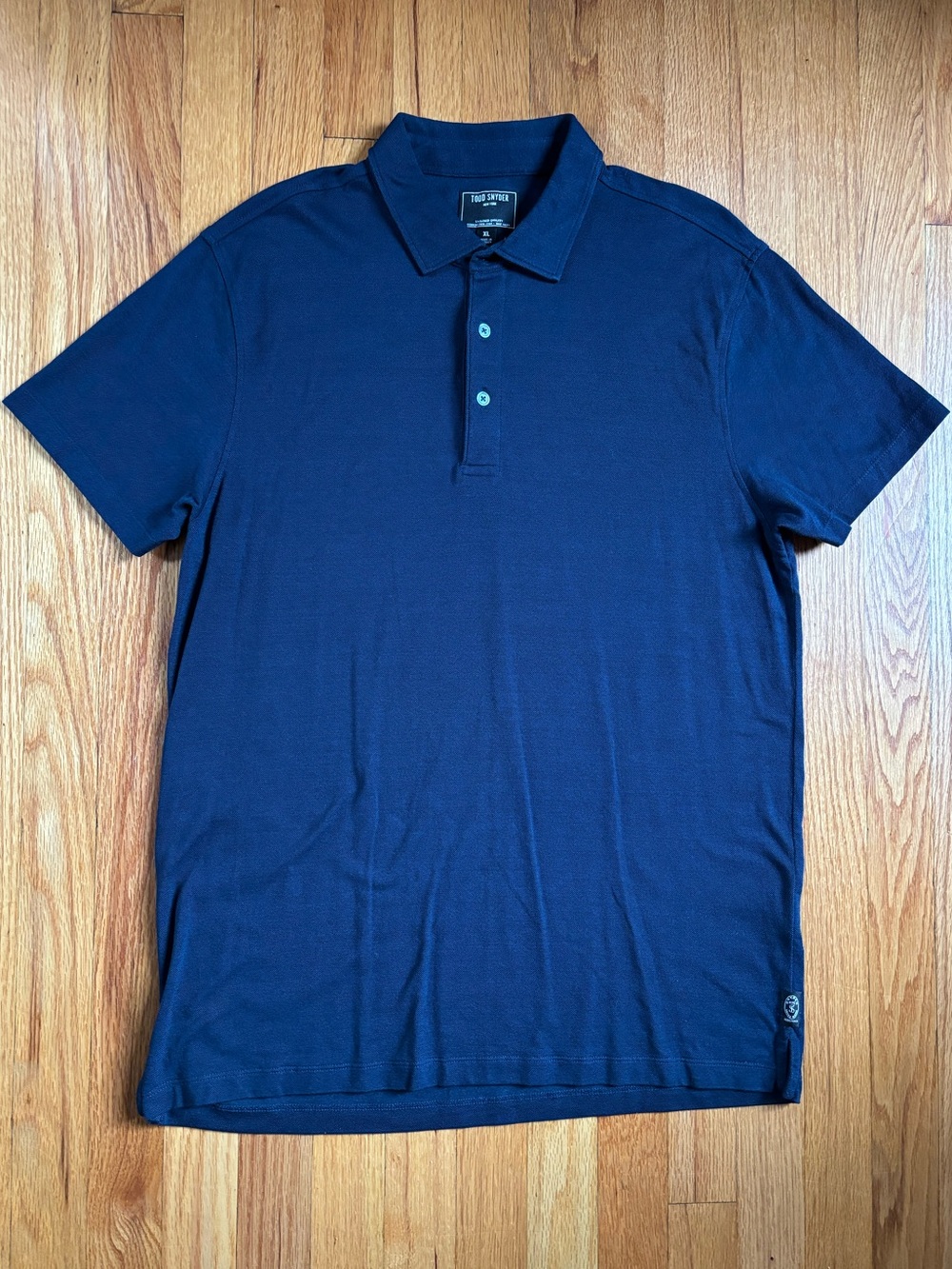 Todd Snyder Navy Pique Short-Sleeve Polo XL